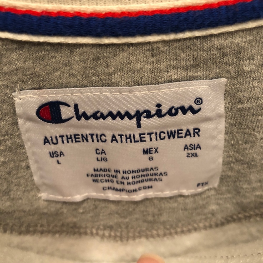 Heather gray champion crew neck sweatshirt sz l - Picture 3 of 4